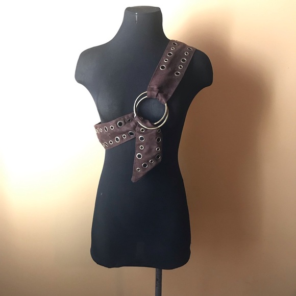 Accessories - Boho suede fabric wide belt